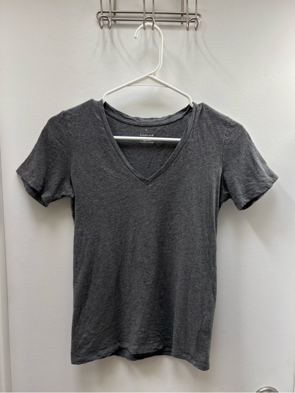 Everlane Charcoal V-Neck Tee